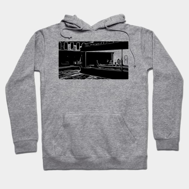 Nighthawks by Edward Hopper, 1942 | Line art Hoodie by Classical